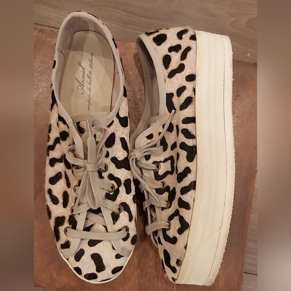 Anniel platform leopard sneakers